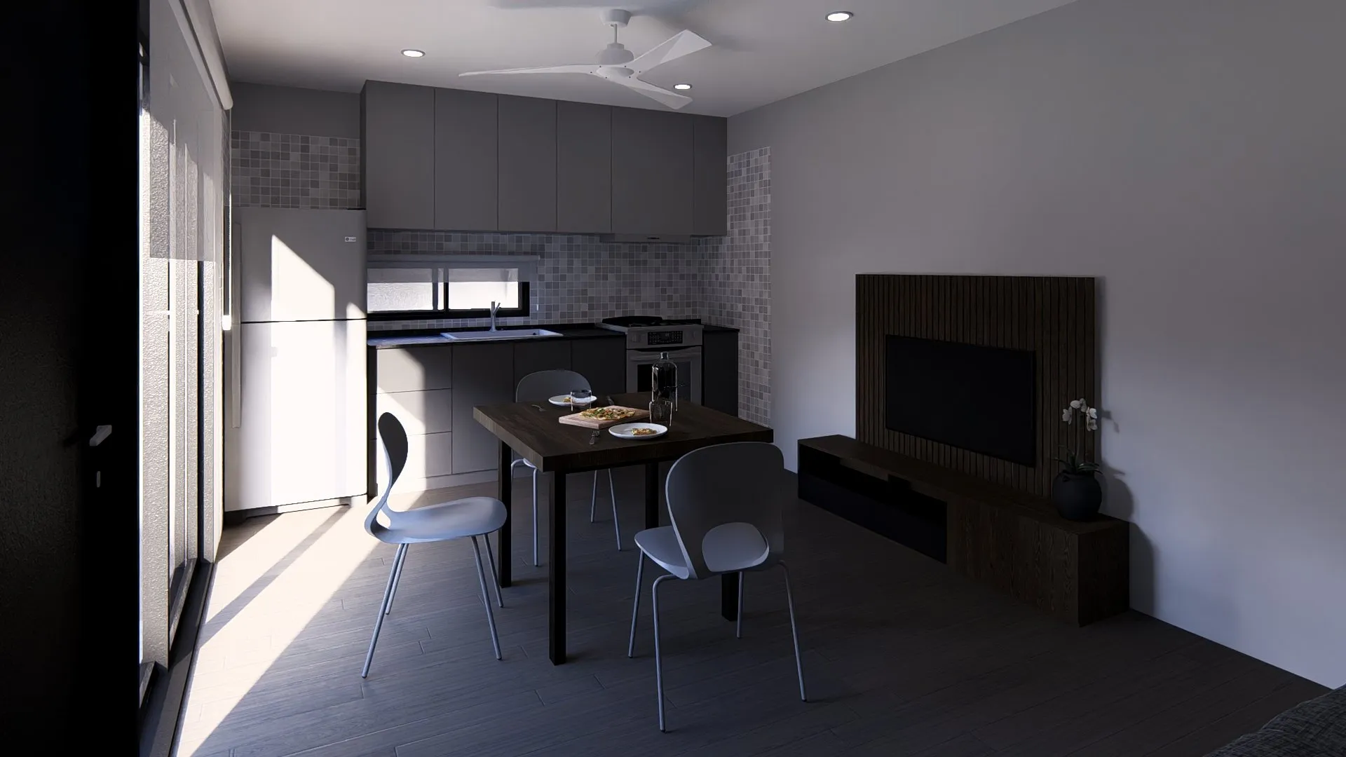 Cabañas MA: cocina y estar