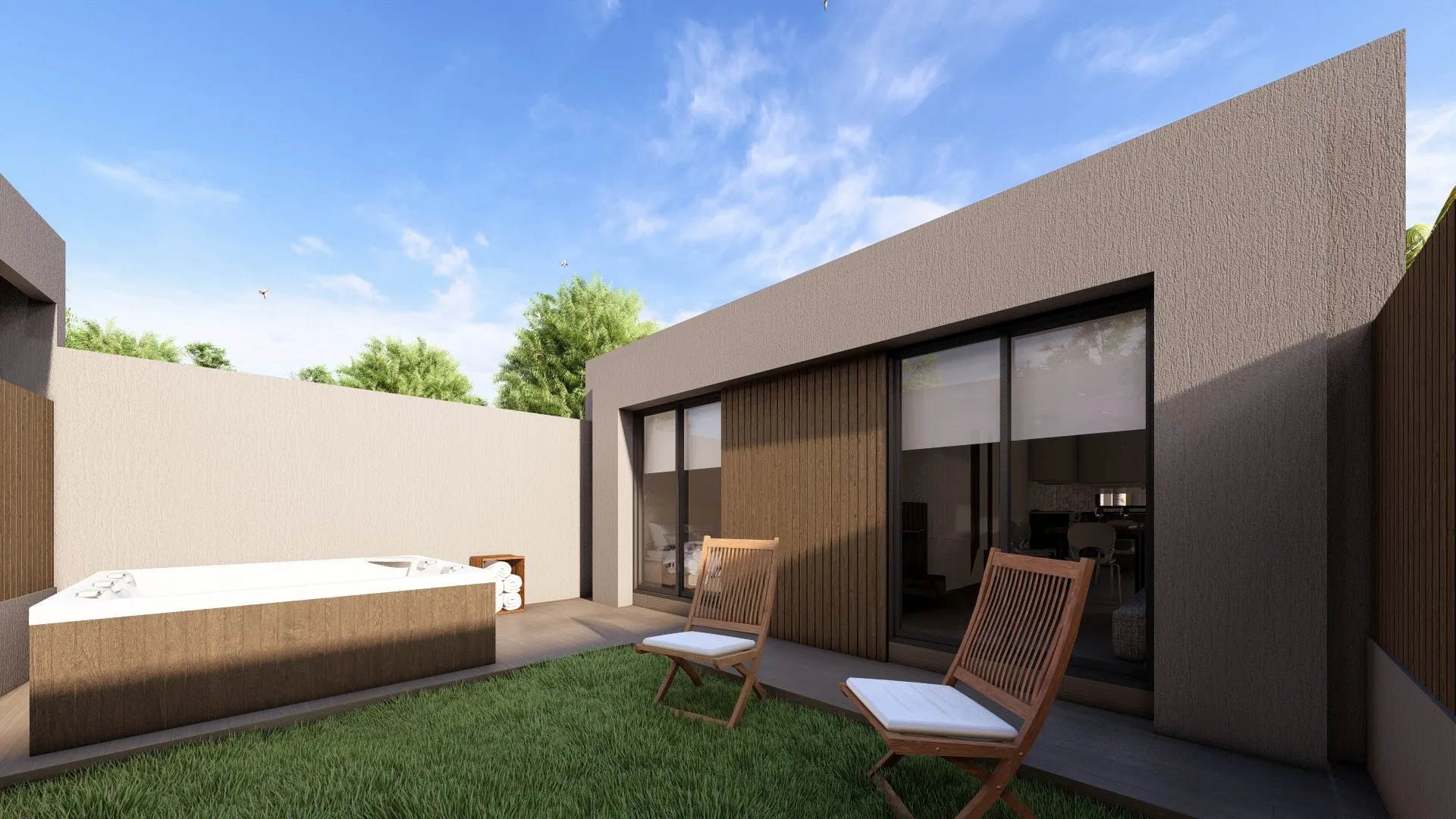 Cabañas MA: patio privado con hidromasaje