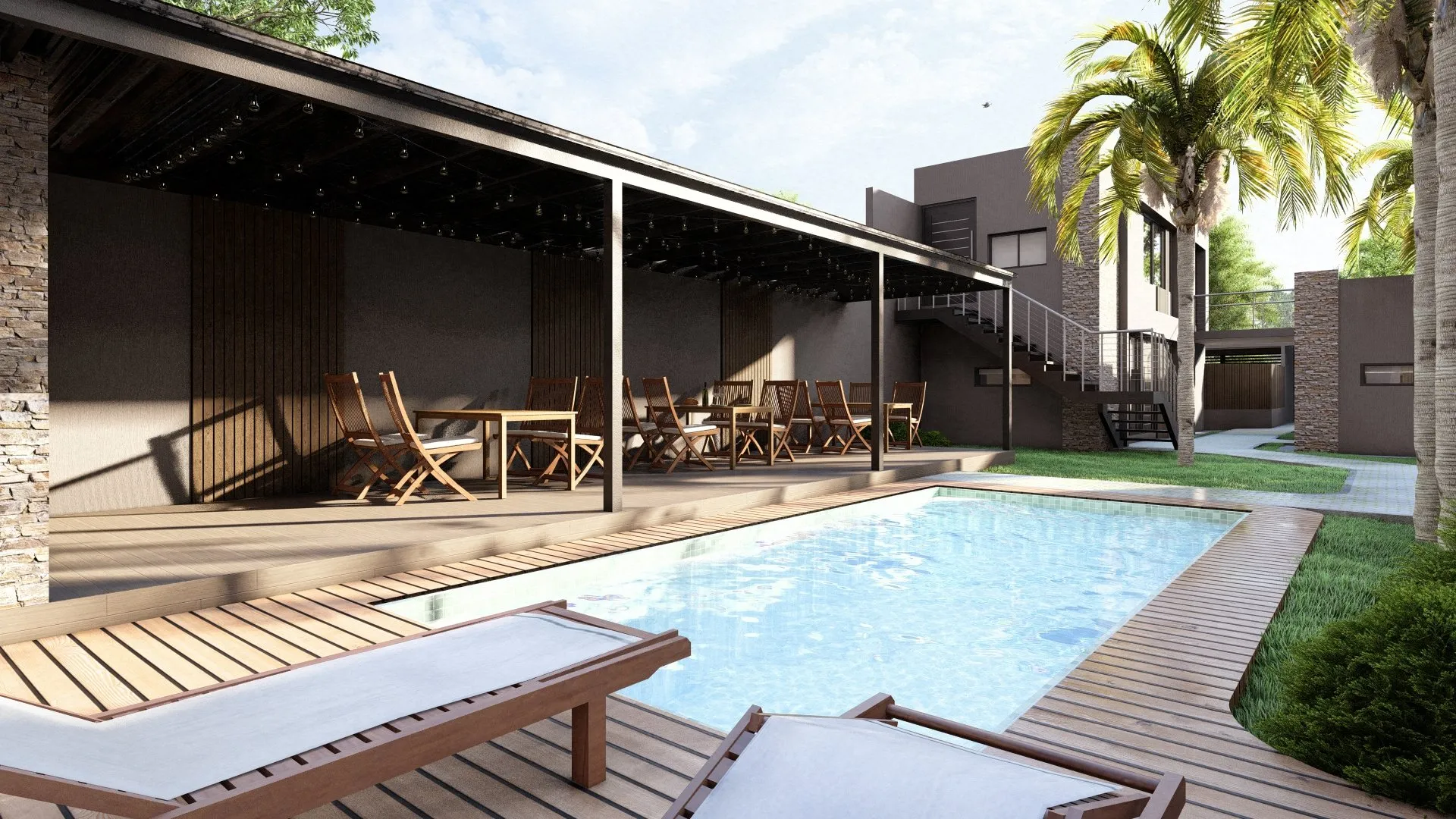 Cabañas MA: pileta, deck y quincho