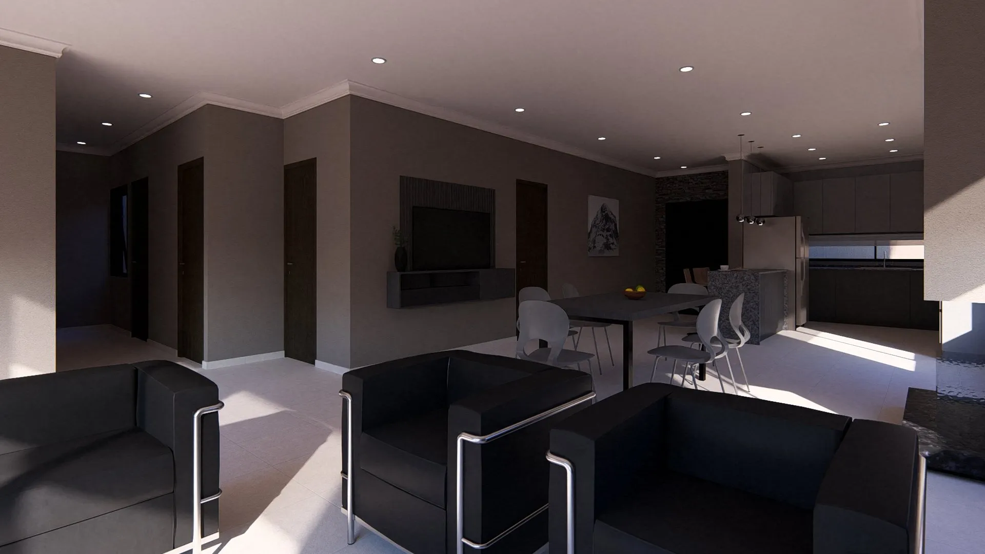 Casa FG: living y cocina integrados