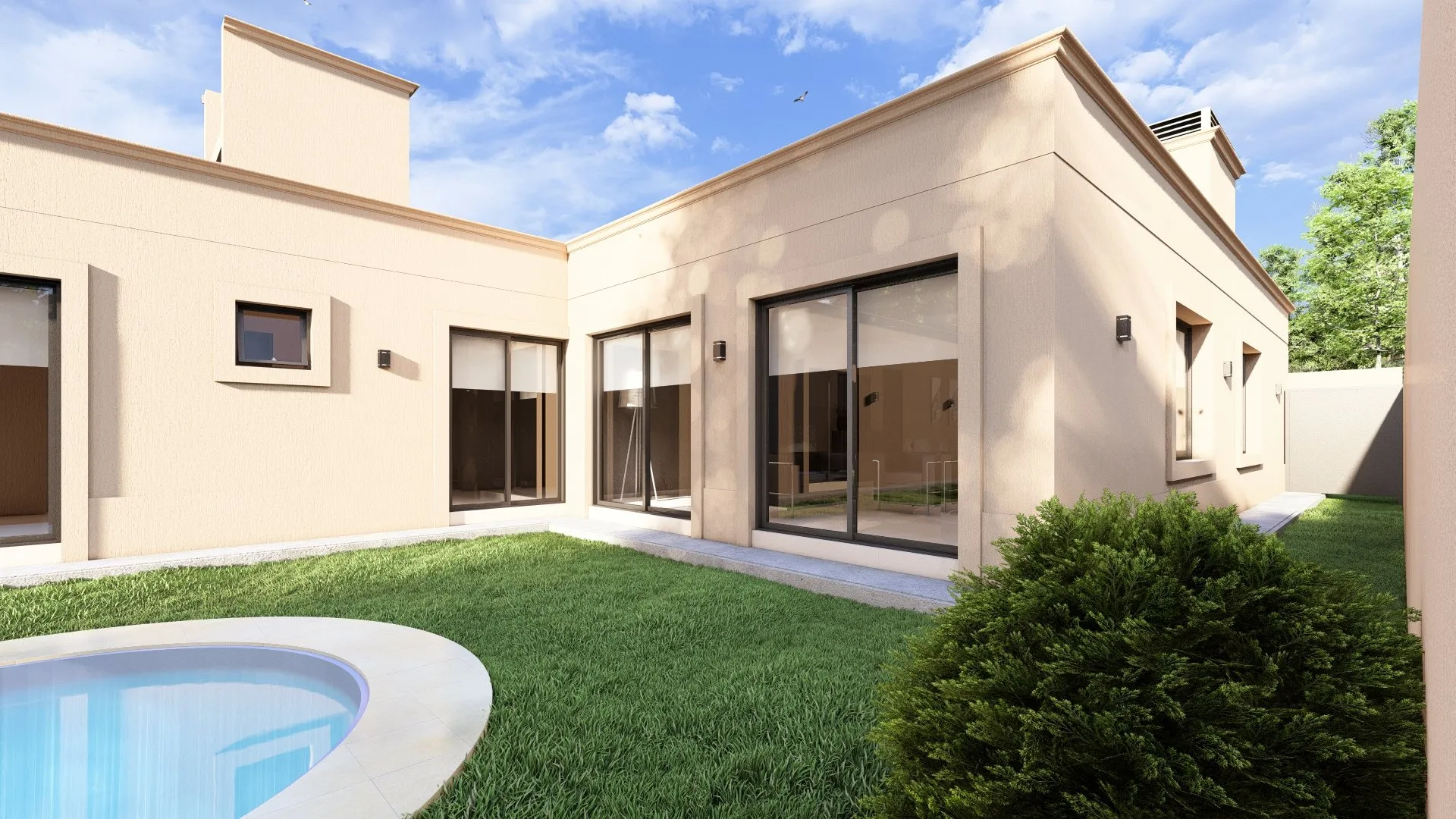 Casa FG: patio en L