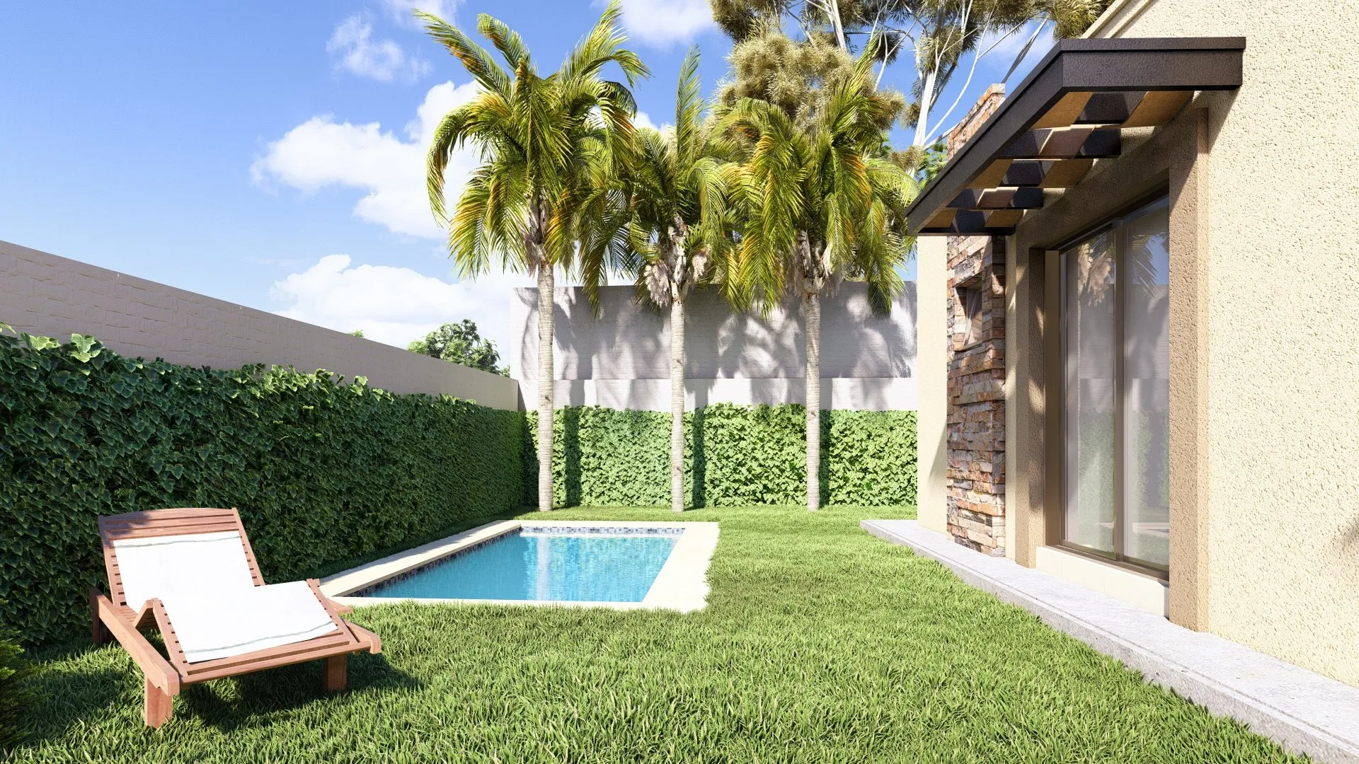 Casa MS: jardín y pileta