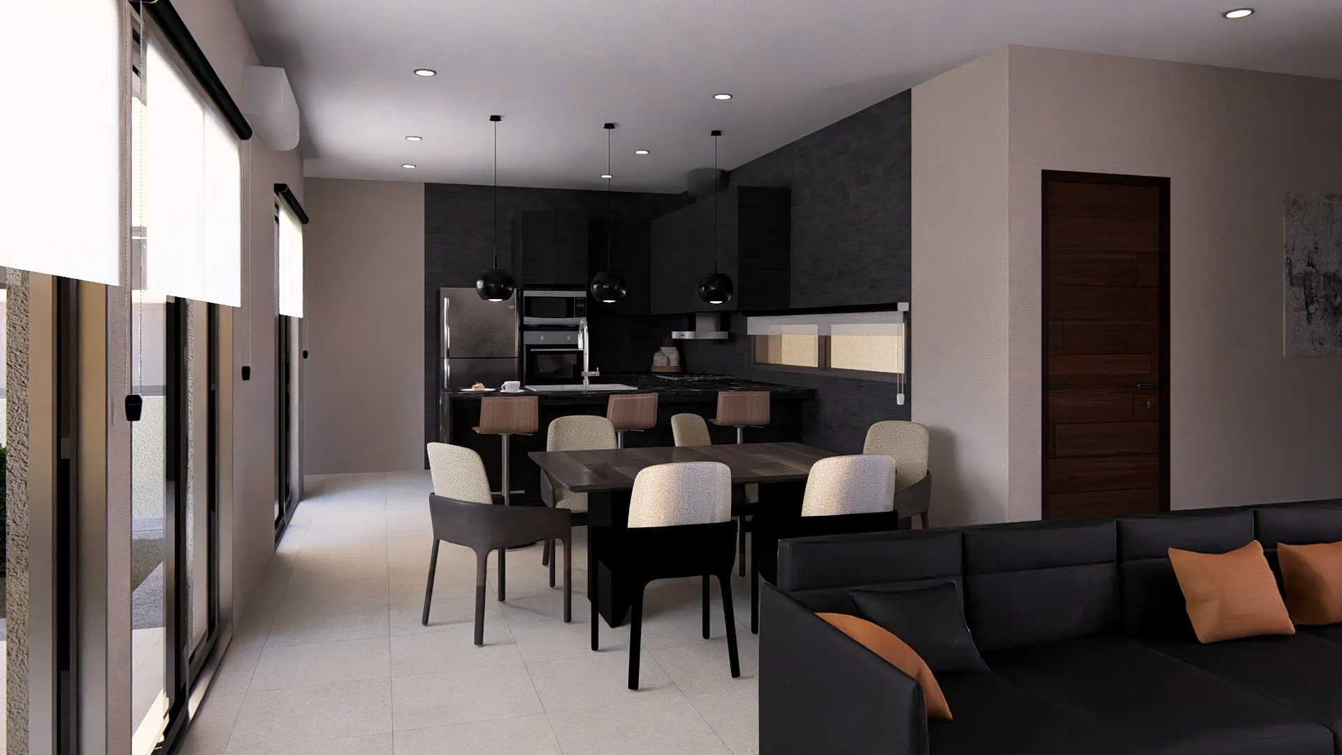 Casa MS: living y comedor